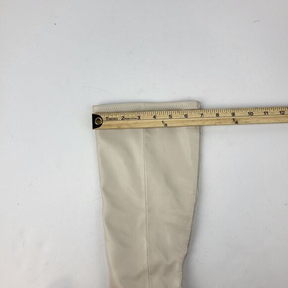 Steve Madden Lizah Boot Off White Faux Leather Knee High Block 10M - Picture 4 of 16
